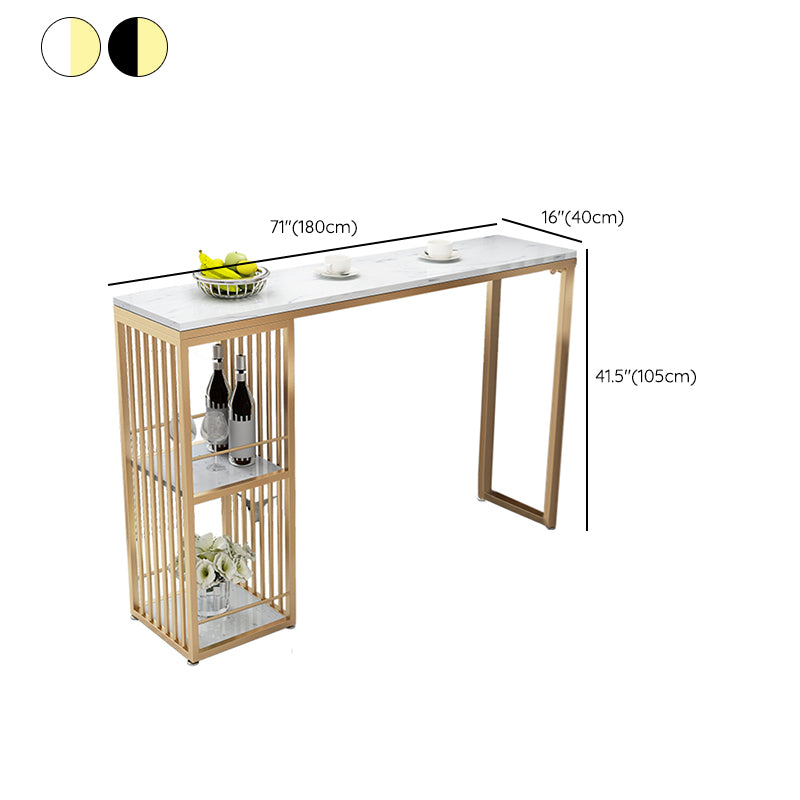 Modern Bar Table Set 1/2/3/5/7 Pcs Faux Marble Rectangular Bar Set for Indoor