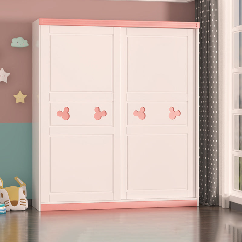 Animals Bedroom Armoire Wooden Kid's Wardrobe with Shelved and Door