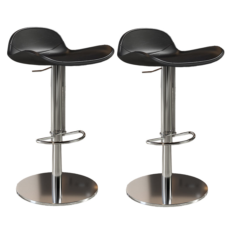 Contemporary Metal Legs Bar Stools Faux Leather Counter Chair