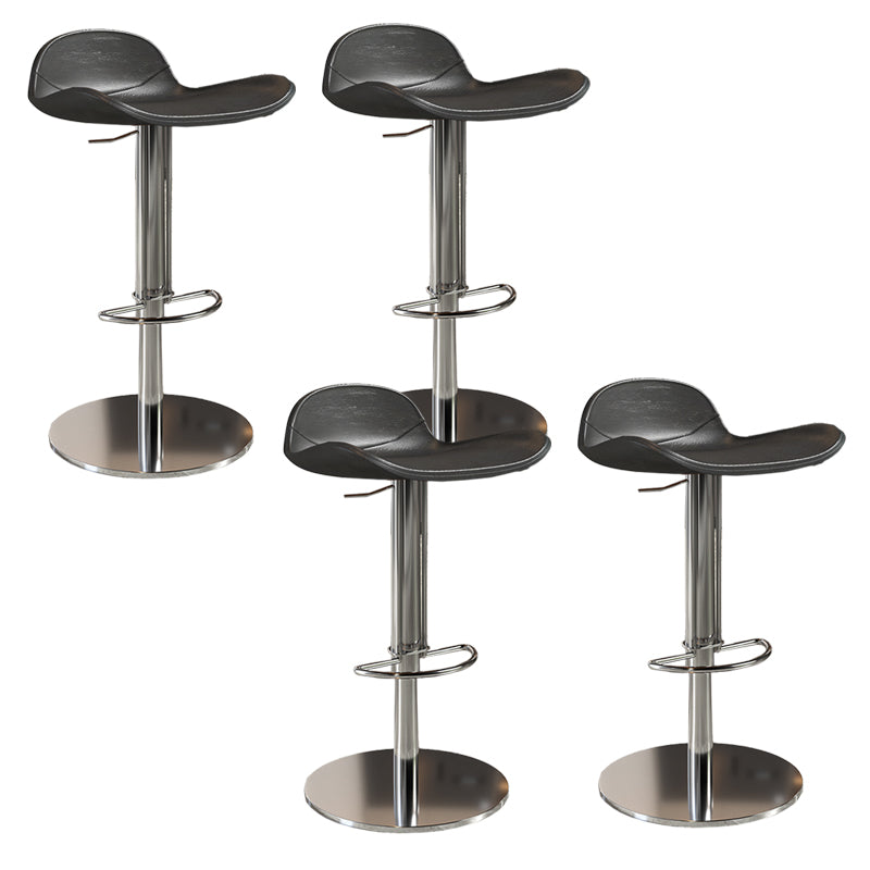 Contemporary Metal Legs Bar Stools Faux Leather Counter Chair
