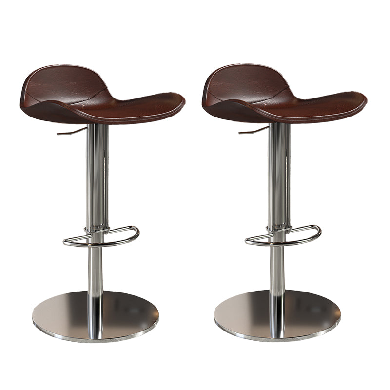 Contemporary Metal Legs Bar Stools Faux Leather Counter Chair