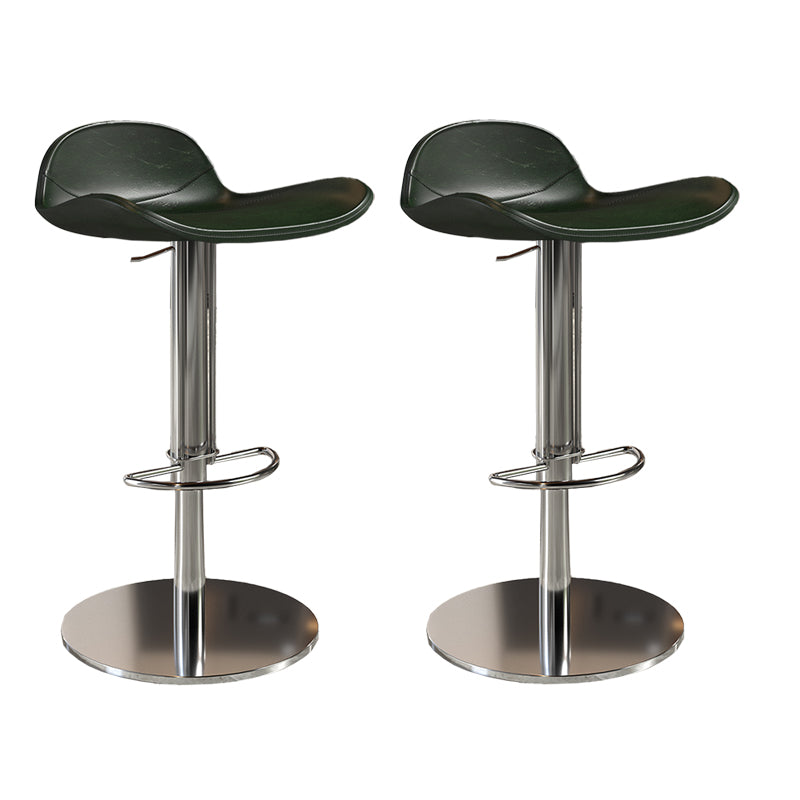Contemporary Metal Legs Bar Stools Faux Leather Counter Chair