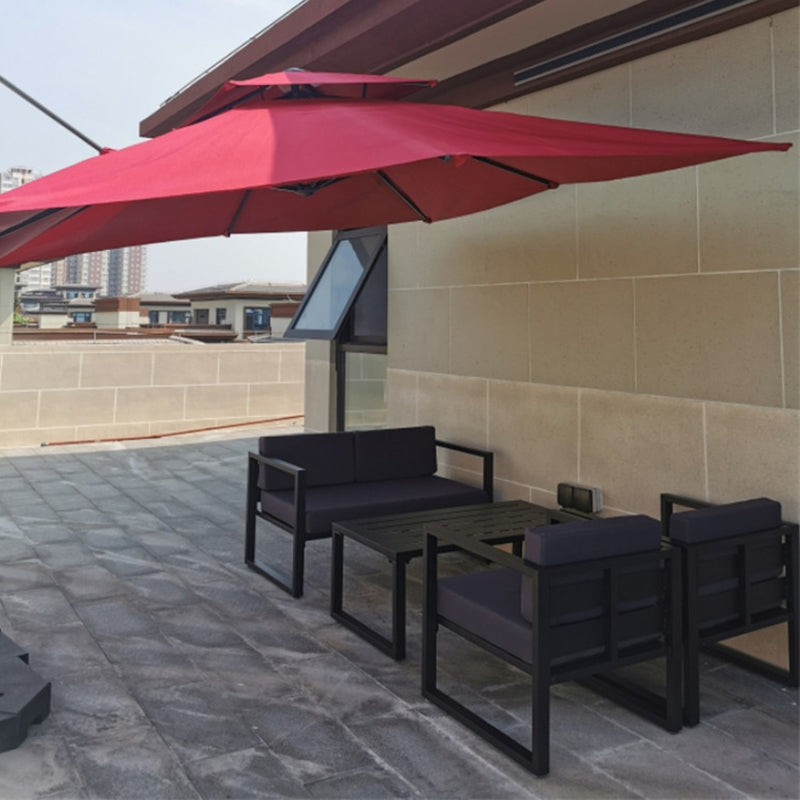 Contemporary Outdoor Patio Sofa Fabric Cushion Gray UV Resistant Water Resistant