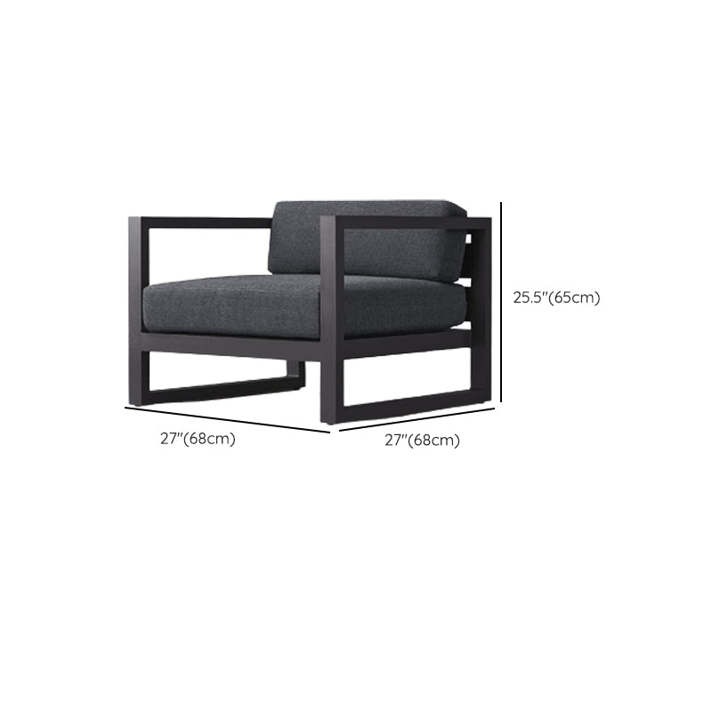 Contemporary Outdoor Patio Sofa Fabric Cushion Gray UV Resistant Water Resistant