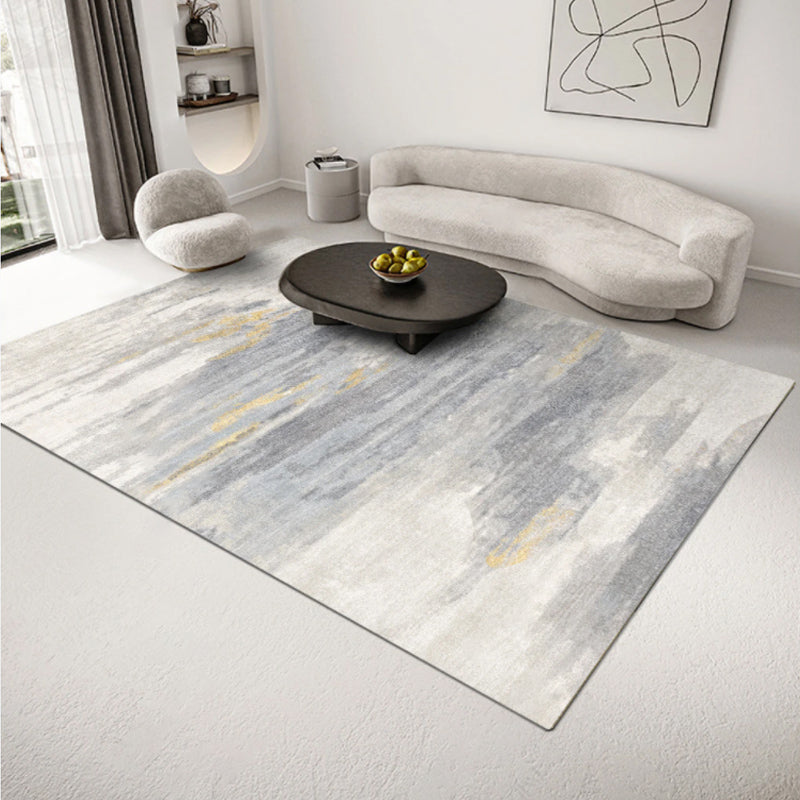 Simplicity Rug Beige Polyester Area Rug Stain Resistant Rug for Home Decor