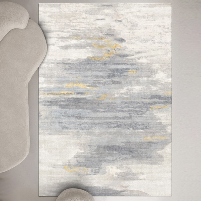 Simplicity Rug Beige Polyester Area Rug Stain Resistant Rug for Home Decor