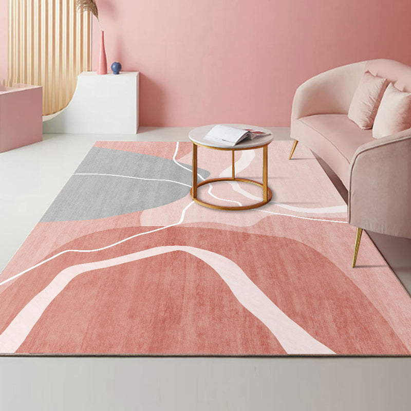 Funky Rug Beige Polyester Area Rug Stain Resistant Rug for Home Decor