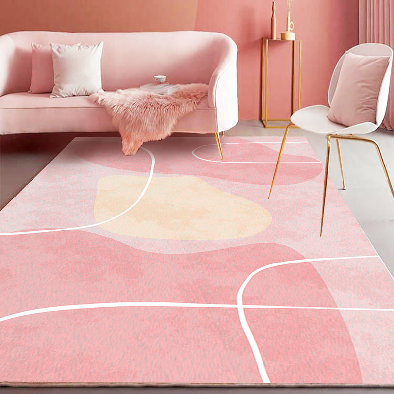 Funky Rug Beige Polyester Area Rug Stain Resistant Rug for Home Decor