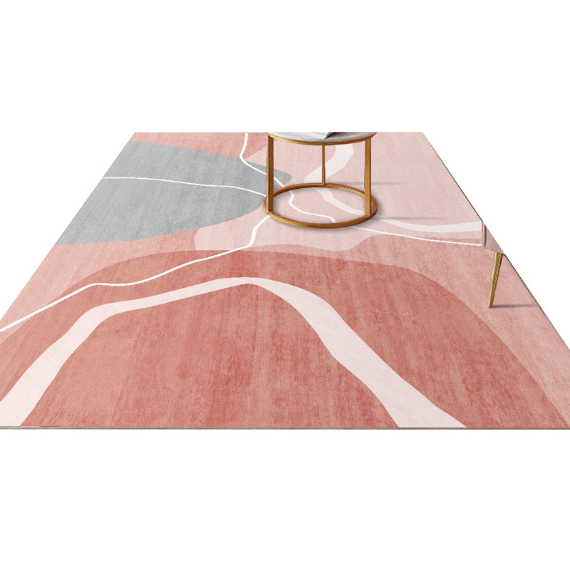 Funky Rug Beige Polyester Area Rug Stain Resistant Rug for Home Decor