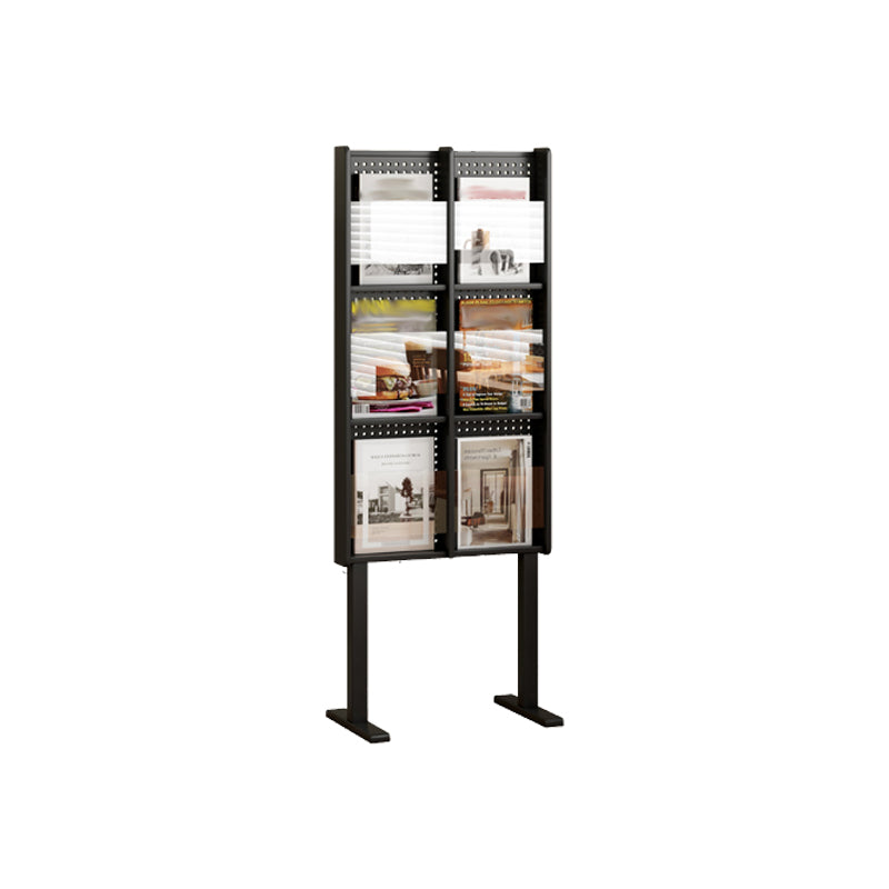 Modern Style Closed Back Bookshelf Standard Metal Bookcase with Shelves