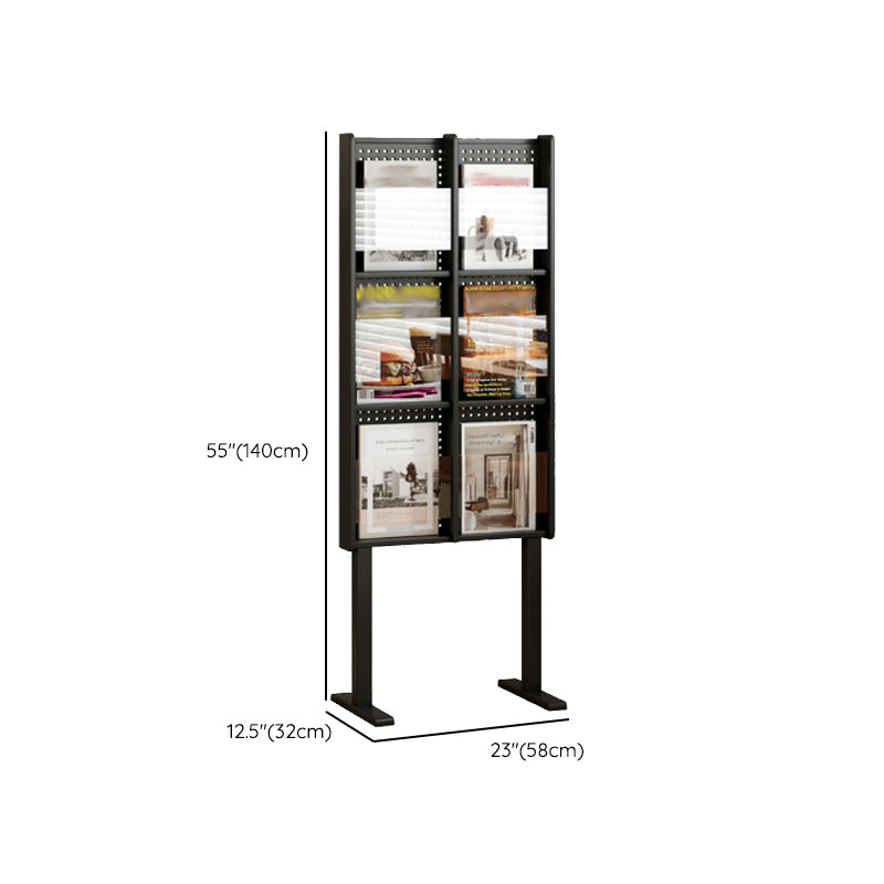 Modern Style Closed Back Bookshelf Standard Metal Bookcase with Shelves