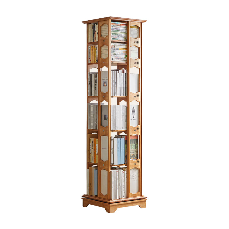 Modern Style Open Back Bookshelf Standard Solid Wood Bookcase with Shelves