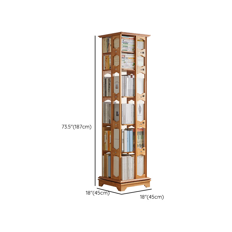 Modern Style Open Back Bookshelf Standard Solid Wood Bookcase with Shelves