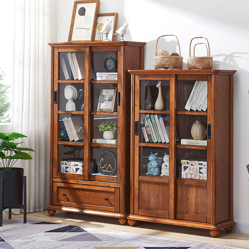 Vertical Solid Wood Bookcase Contemporary Closed Back Bookshelf