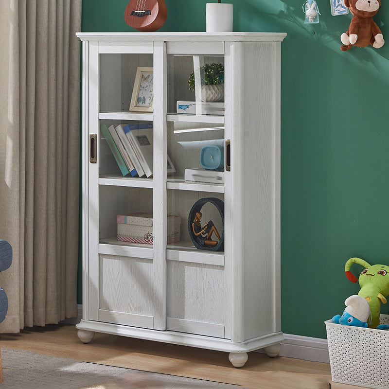 Vertical Solid Wood Bookcase Contemporary Closed Back Bookshelf