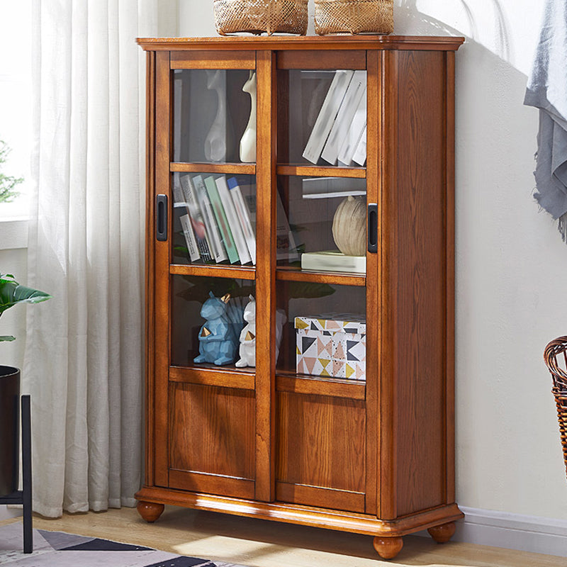 Vertical Solid Wood Bookcase Contemporary Closed Back Bookshelf