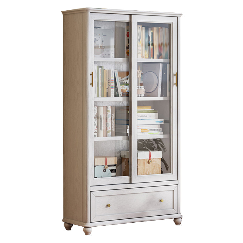 Vertical Solid Wood Bookcase Contemporary Closed Back Bookshelf