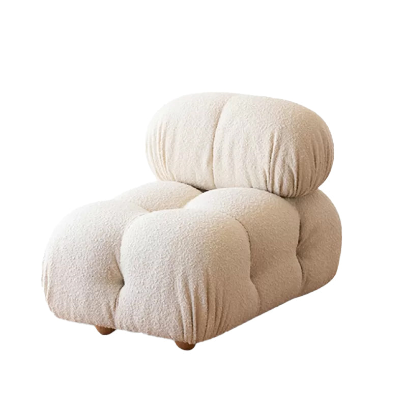 37" Wide Contemporary Sofa Fabric Tufted White Standard Seating