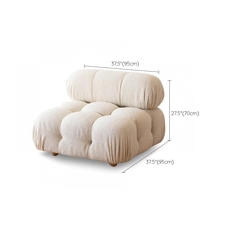37" Wide Contemporary Sofa Fabric Tufted White Standard Seating
