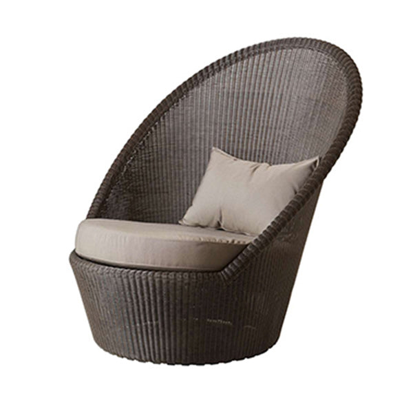 Rattan Outdoor Patio Sofa 27.55" Wide Tropical Patio Sofa with Cushions