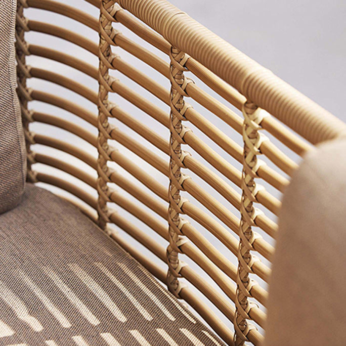 Tropical Rattan Outdoor Patio Sofa Water Resistant Patio Sofa with Cushions