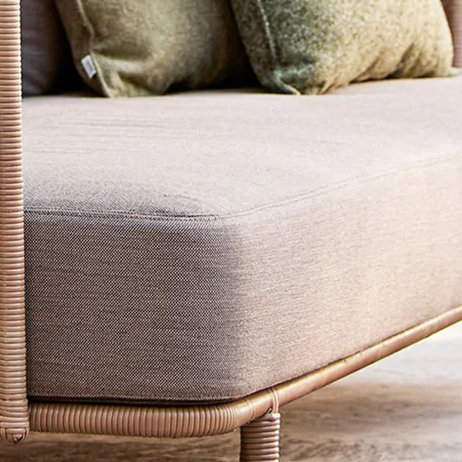 Tropical Rattan Outdoor Patio Sofa Water Resistant Patio Sofa with Cushions