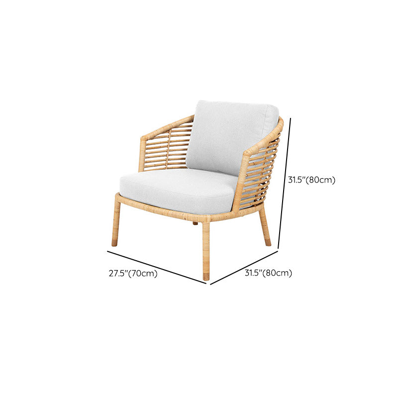 Tropical Rattan Outdoor Patio Sofa Water Resistant Patio Sofa with Cushions