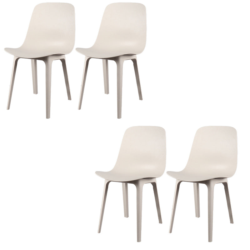Contemporary Plastic Patio Dining Side Chair Armles Indoor-Outdoor Chair
