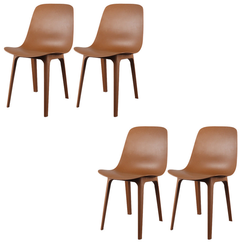 Contemporary Plastic Patio Dining Side Chair Armles Indoor-Outdoor Chair