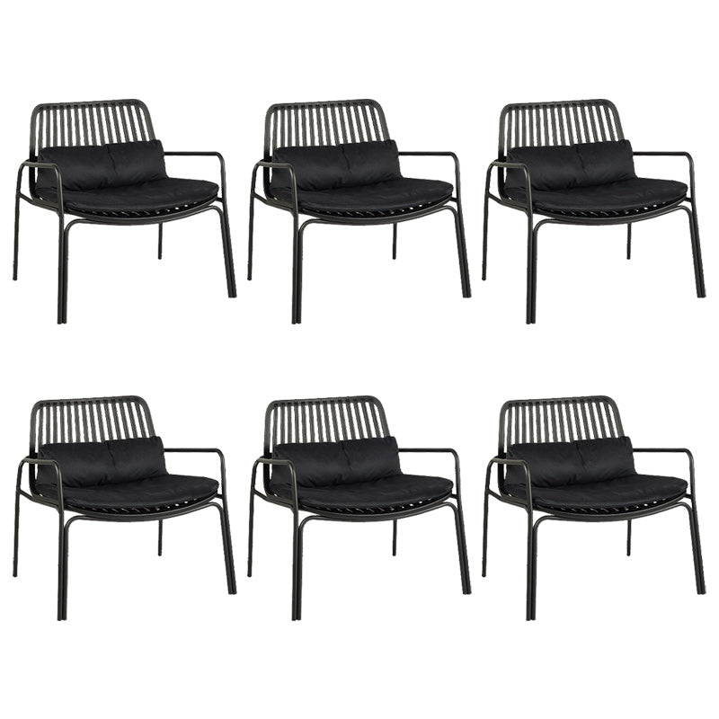 Contemporary Patio Arm Chair in Iron Frame Outdoors Dining Chairs