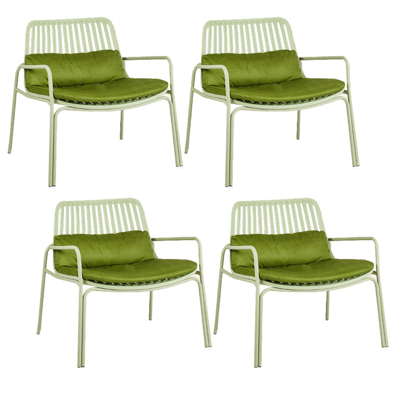 Contemporary Patio Arm Chair in Iron Frame Outdoors Dining Chairs