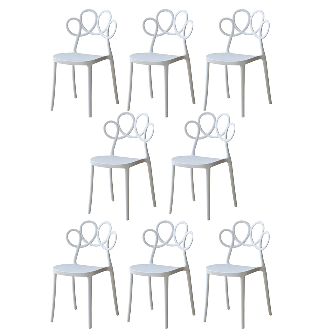 Contemporary Side Chair Armles with Open Back in Plastic Dining Side Chair