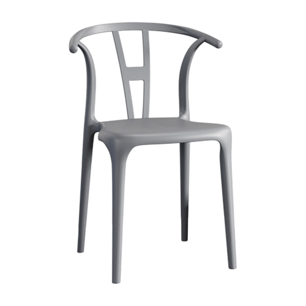Contemporary Stacking Dining Side Chair in Plastic with Open Back
