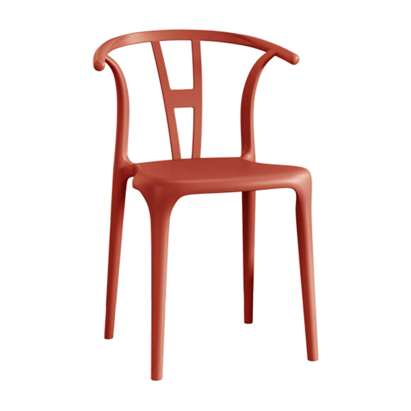 Contemporary Stacking Dining Side Chair in Plastic with Open Back