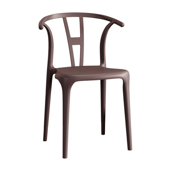 Contemporary Stacking Dining Side Chair in Plastic with Open Back