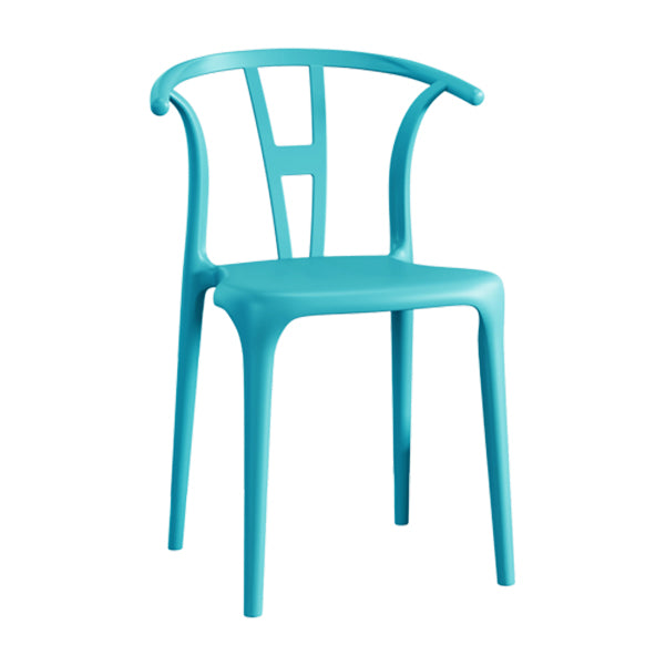 Contemporary Stacking Dining Side Chair in Plastic with Open Back