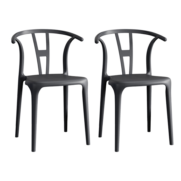 Contemporary Stacking Dining Side Chair in Plastic with Open Back