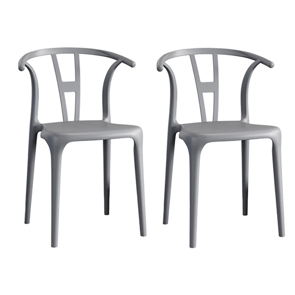 Contemporary Stacking Dining Side Chair in Plastic with Open Back
