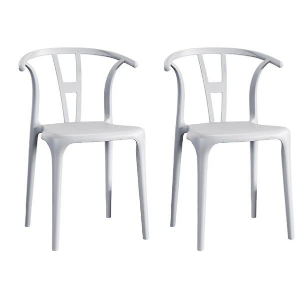 Contemporary Stacking Dining Side Chair in Plastic with Open Back