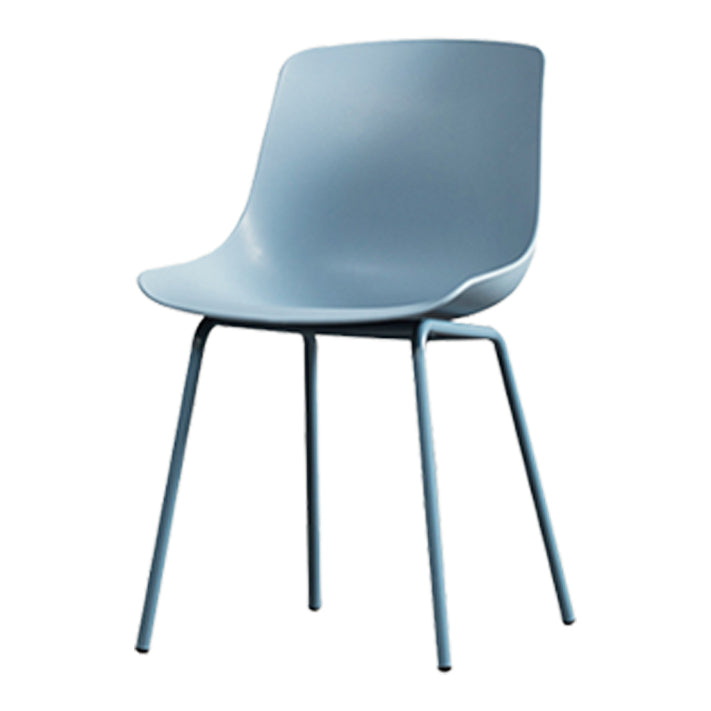 Contemporary Plastic Dining Side Chair with Metal Legs Stacking Chair