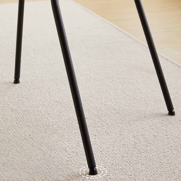 Contemporary Wooden Dining Side Chair with Metal Legs and Open Back