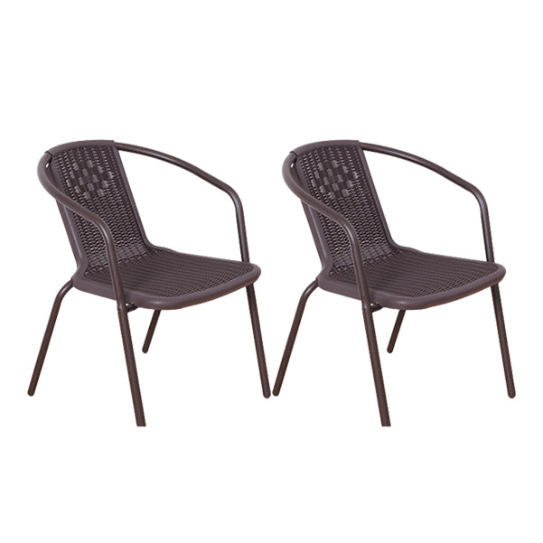 Contemporary Outdoors Dining Chairs in Metal Frame Stacking Chairs
