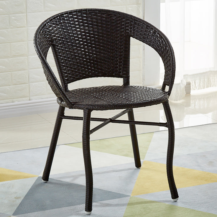 Contemporary Outdoors Dining Chairs in Metal Frame Stacking Chairs
