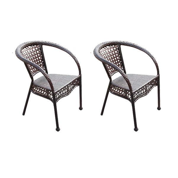 Contemporary Outdoors Dining Chairs in Metal Frame Stacking Chairs