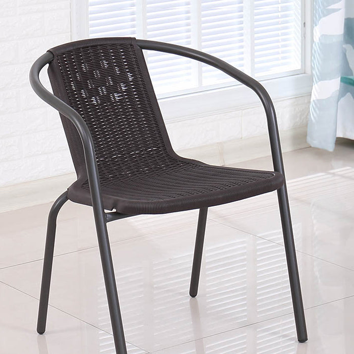 Contemporary Outdoors Dining Chairs in Metal Frame Stacking Chairs