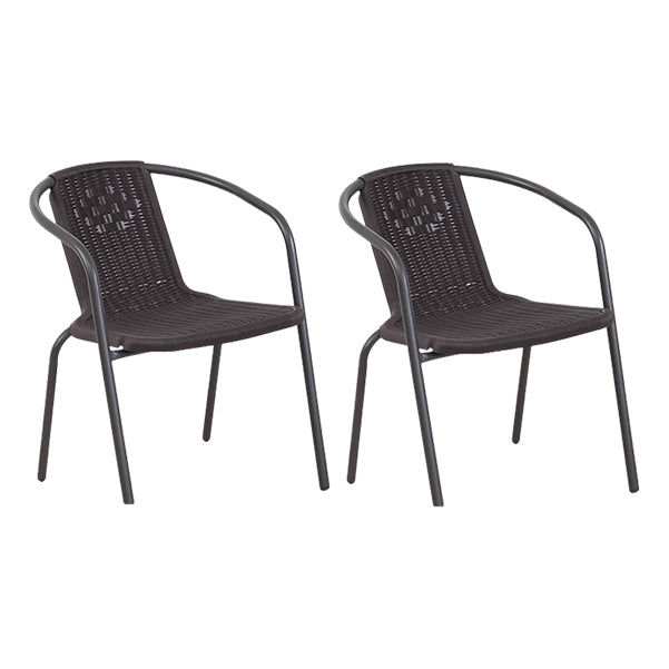 Contemporary Outdoors Dining Chairs in Metal Frame Stacking Chairs