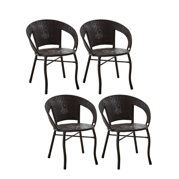 Contemporary Outdoors Dining Chairs in Metal Frame Stacking Chairs