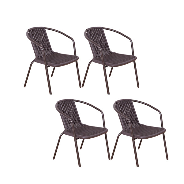 Contemporary Outdoors Dining Chairs in Metal Frame Stacking Chairs