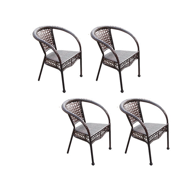 Contemporary Outdoors Dining Chairs in Metal Frame Stacking Chairs