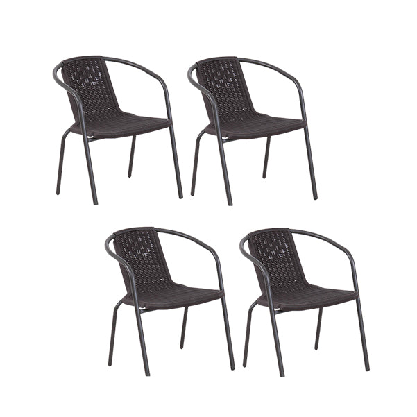 Contemporary Outdoors Dining Chairs in Metal Frame Stacking Chairs